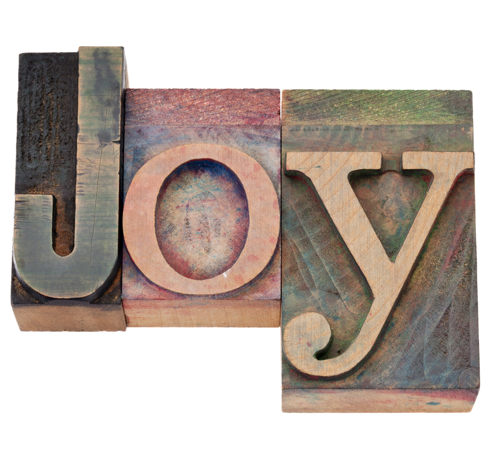 Joy Word In Letterpress Type